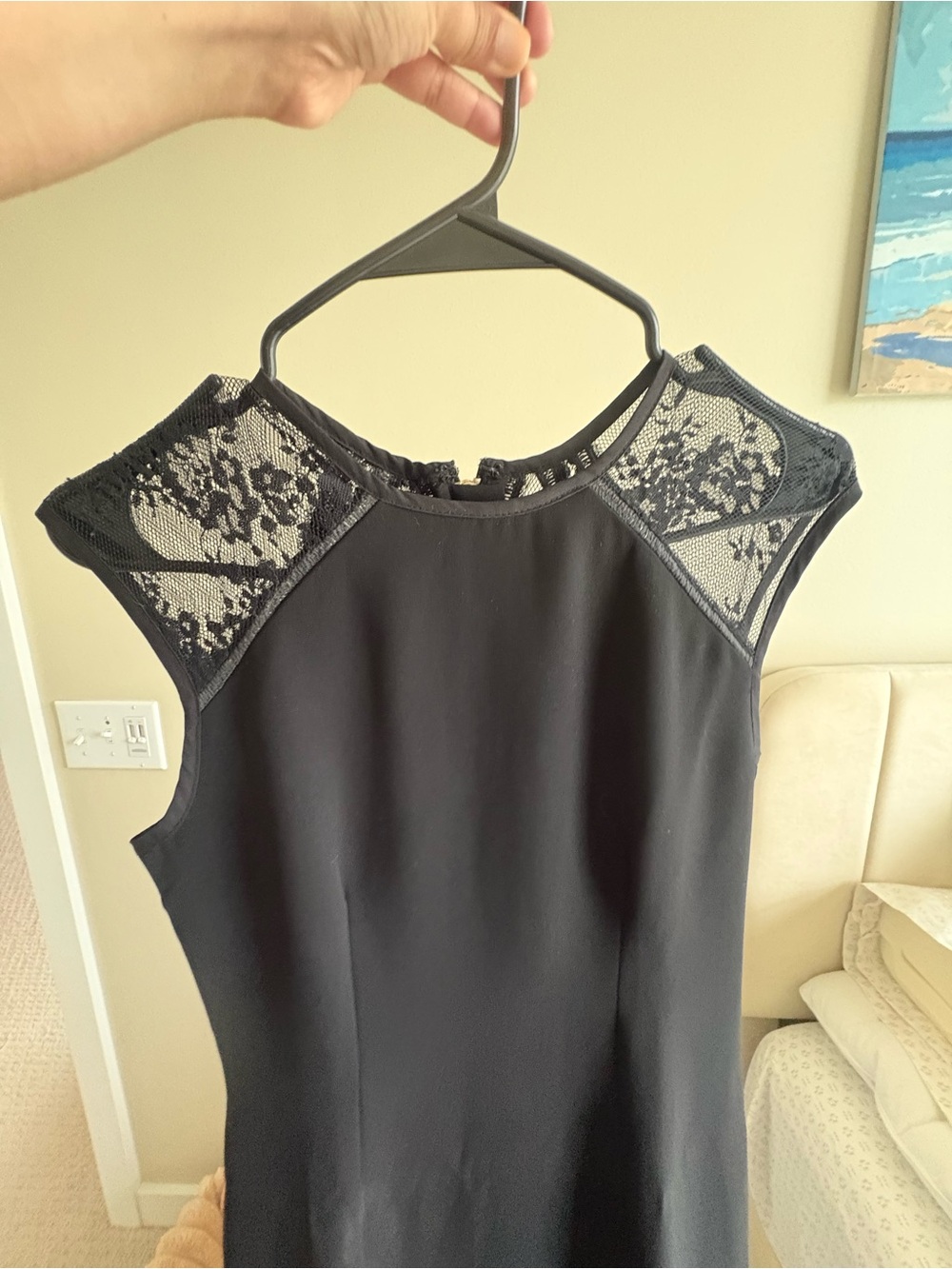 Van Heusen Black Lace-Detail Mini Dress
